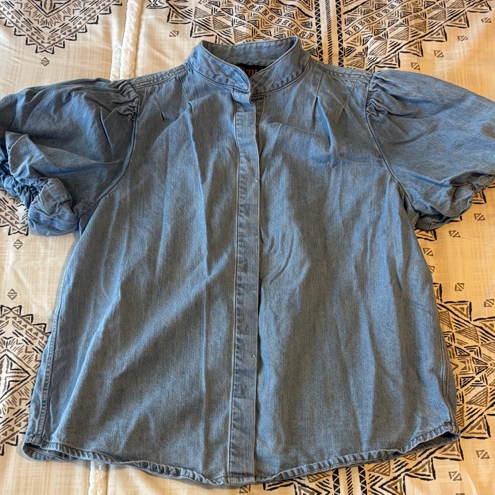 Truth by Republic Puff Sleeve Button-Front Top